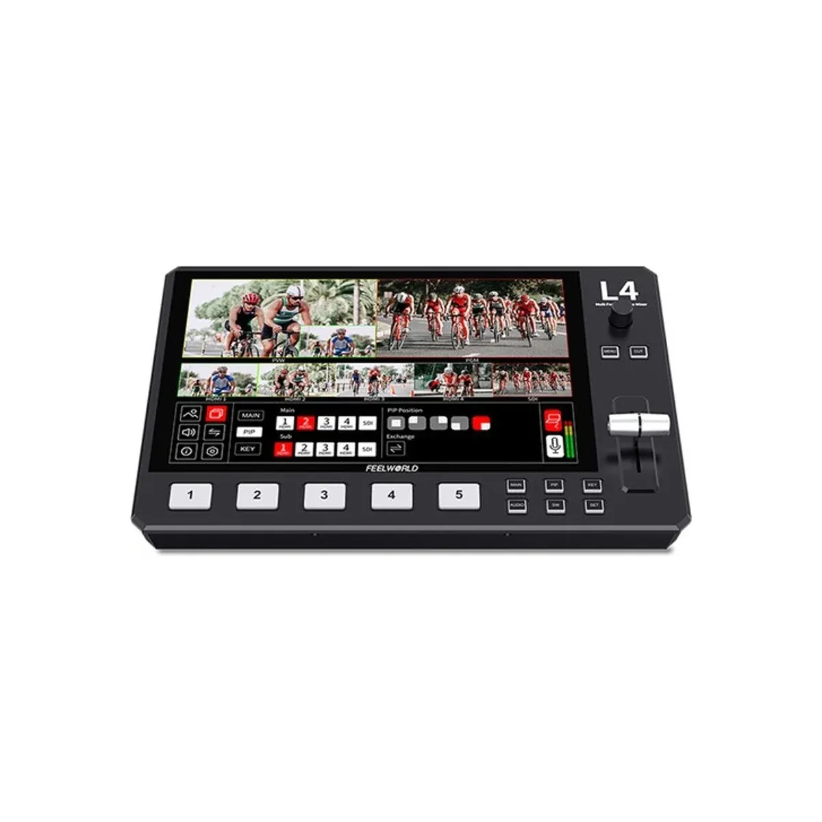 FeelWorld L4 Video Mixer Livestream Switcher 10.1 Inch